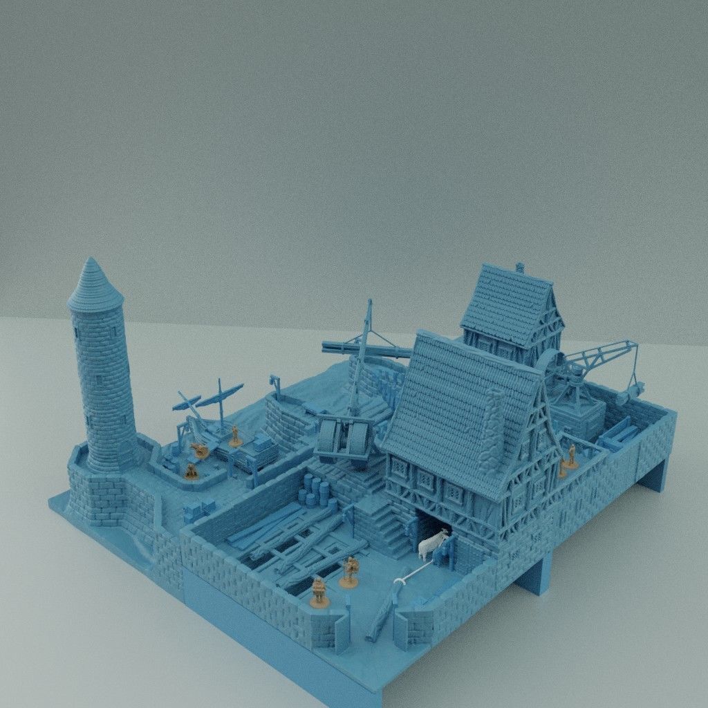 Medieval Shipyard Tabletop Terrain 3D print model_3
