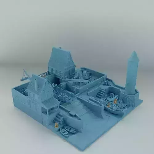 Medieval Shipyard Tabletop Terrain 3D print model