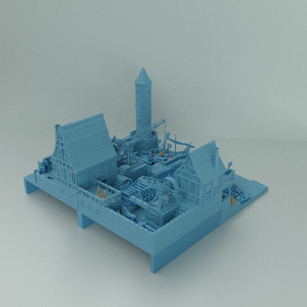 Medieval Shipyard Tabletop Terrain 3D print model_2