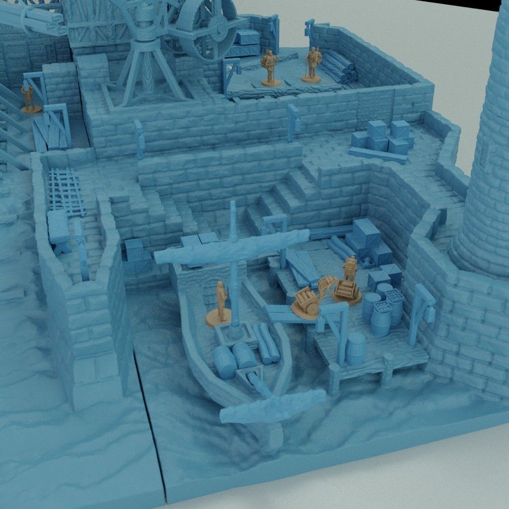 Medieval Shipyard Tabletop Terrain 3D print model_5