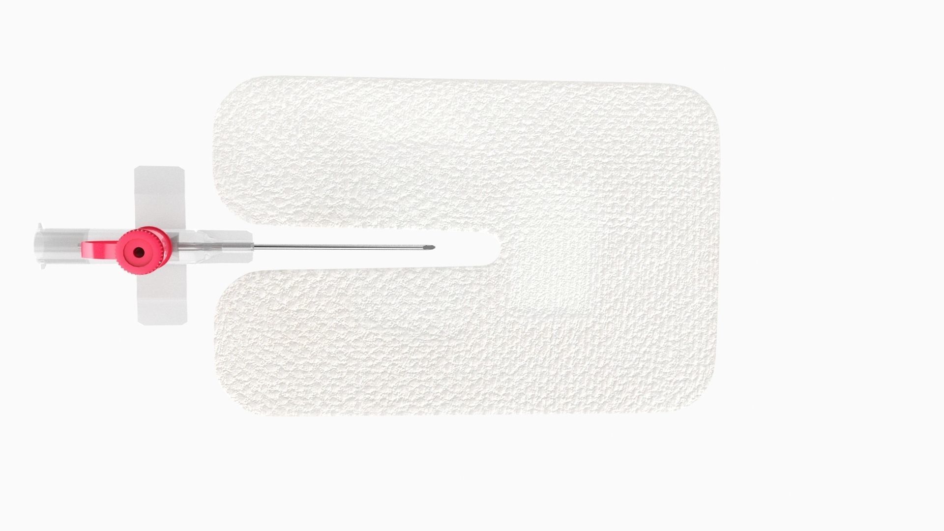 Cannula with sticky plaster Low-poly 3D model_5