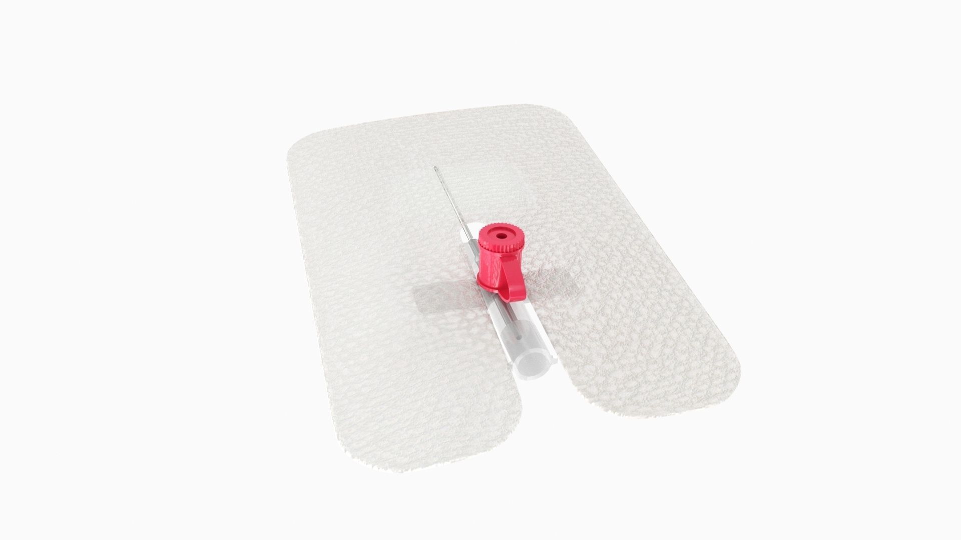 Cannula with sticky plaster Low-poly 3D model_3