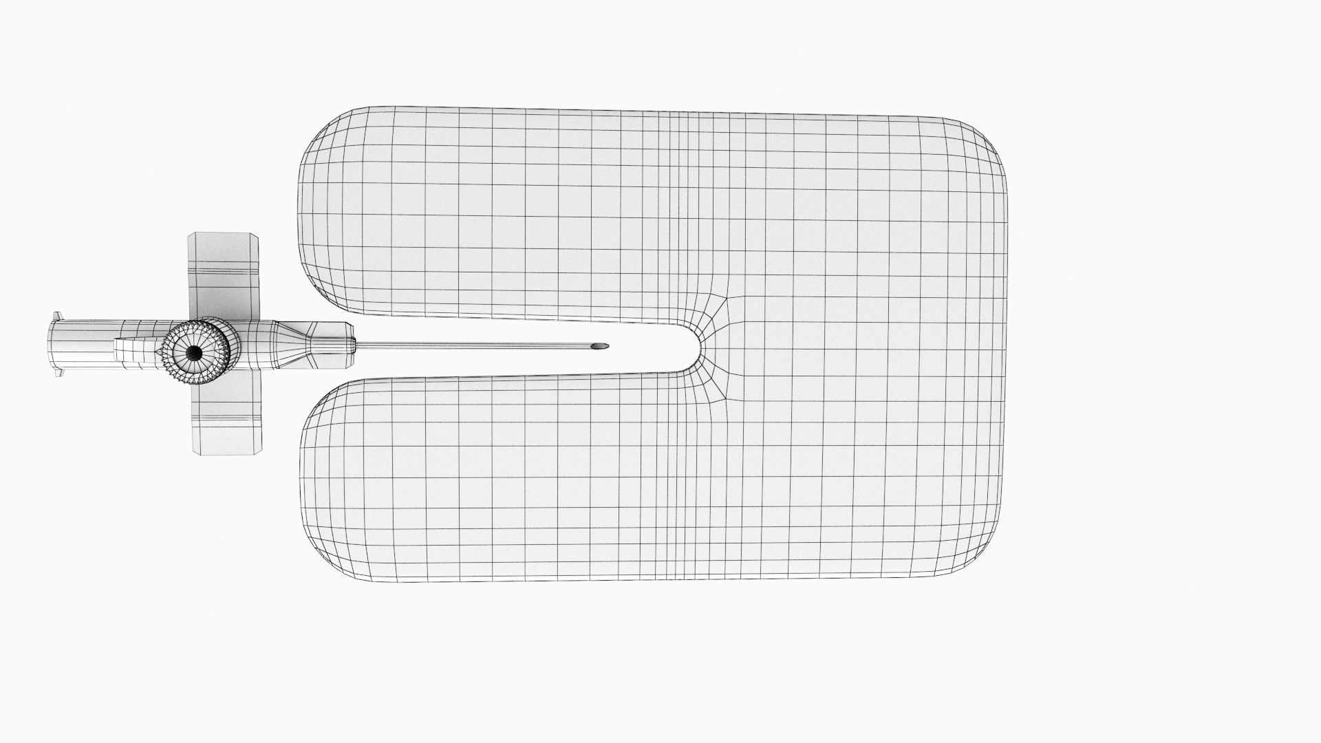 Cannula with sticky plaster Low-poly 3D model_12