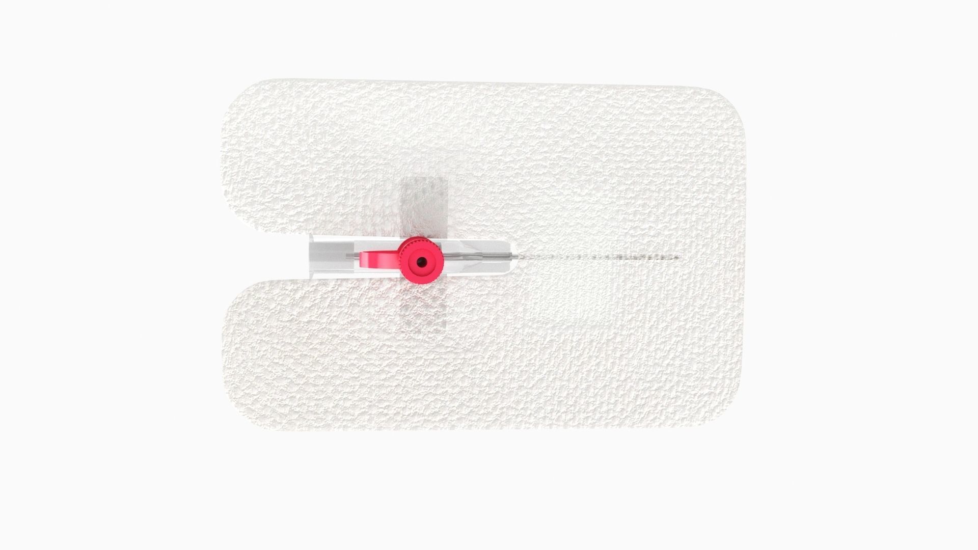 Cannula with sticky plaster Low-poly 3D model_4