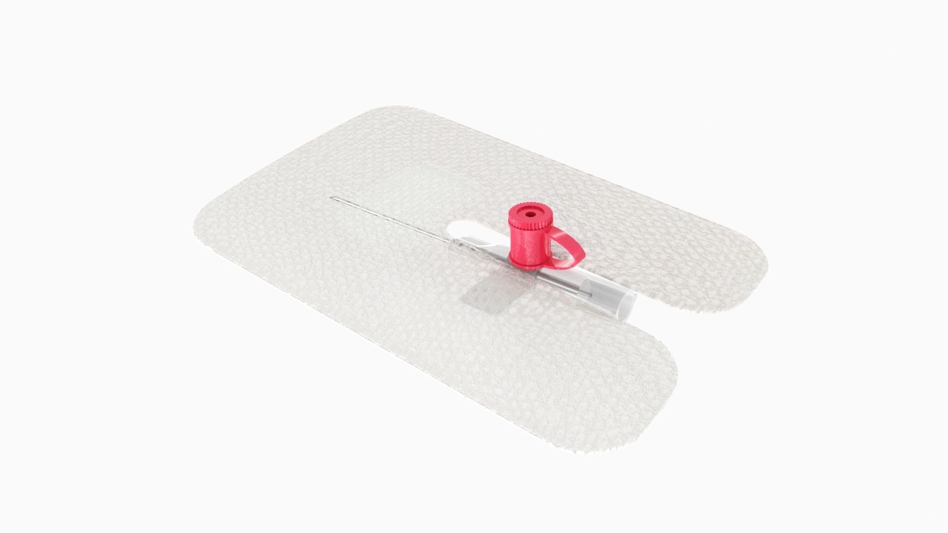 Cannula with sticky plaster Low-poly 3D model_1