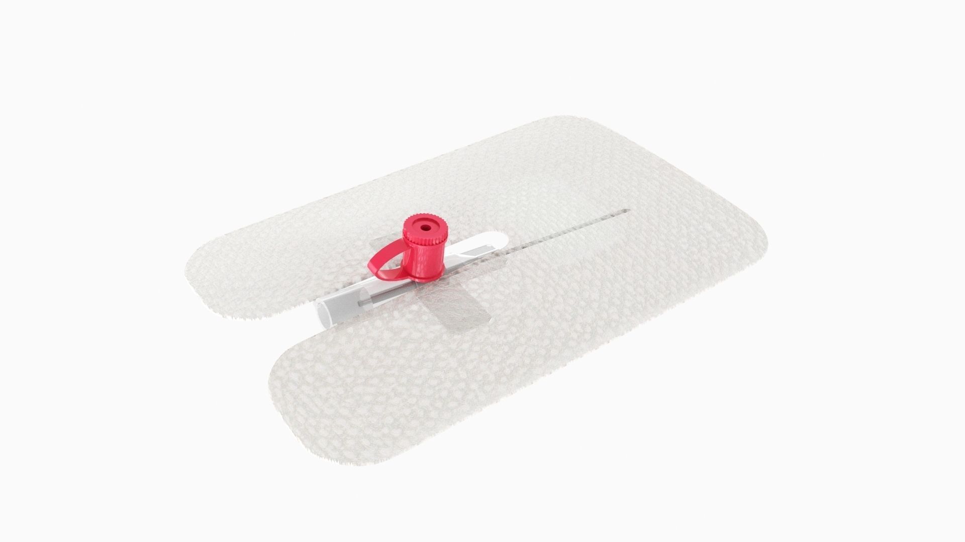 Cannula with sticky plaster Low-poly 3D model_2