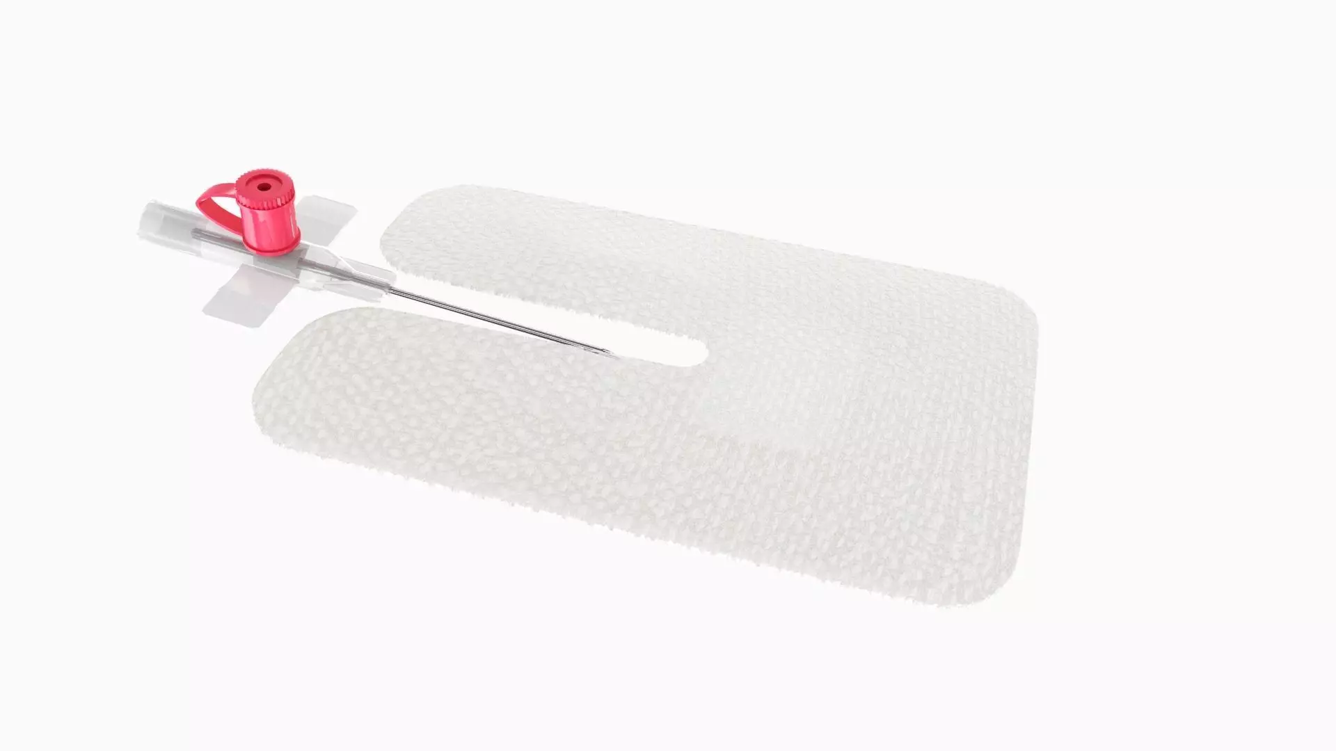 Cannula with sticky plaster Low-poly 3D model_0