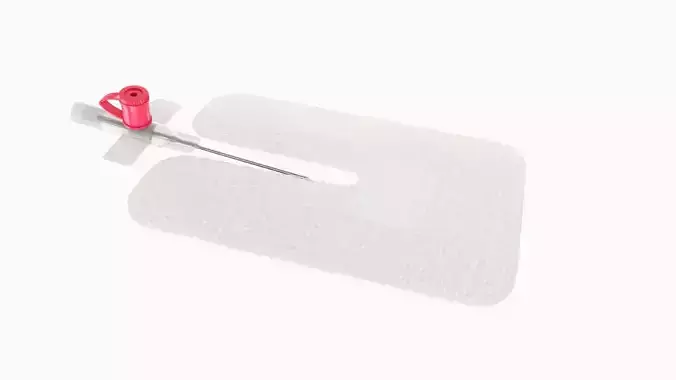 Cannula with sticky plaster Low-poly 3D model