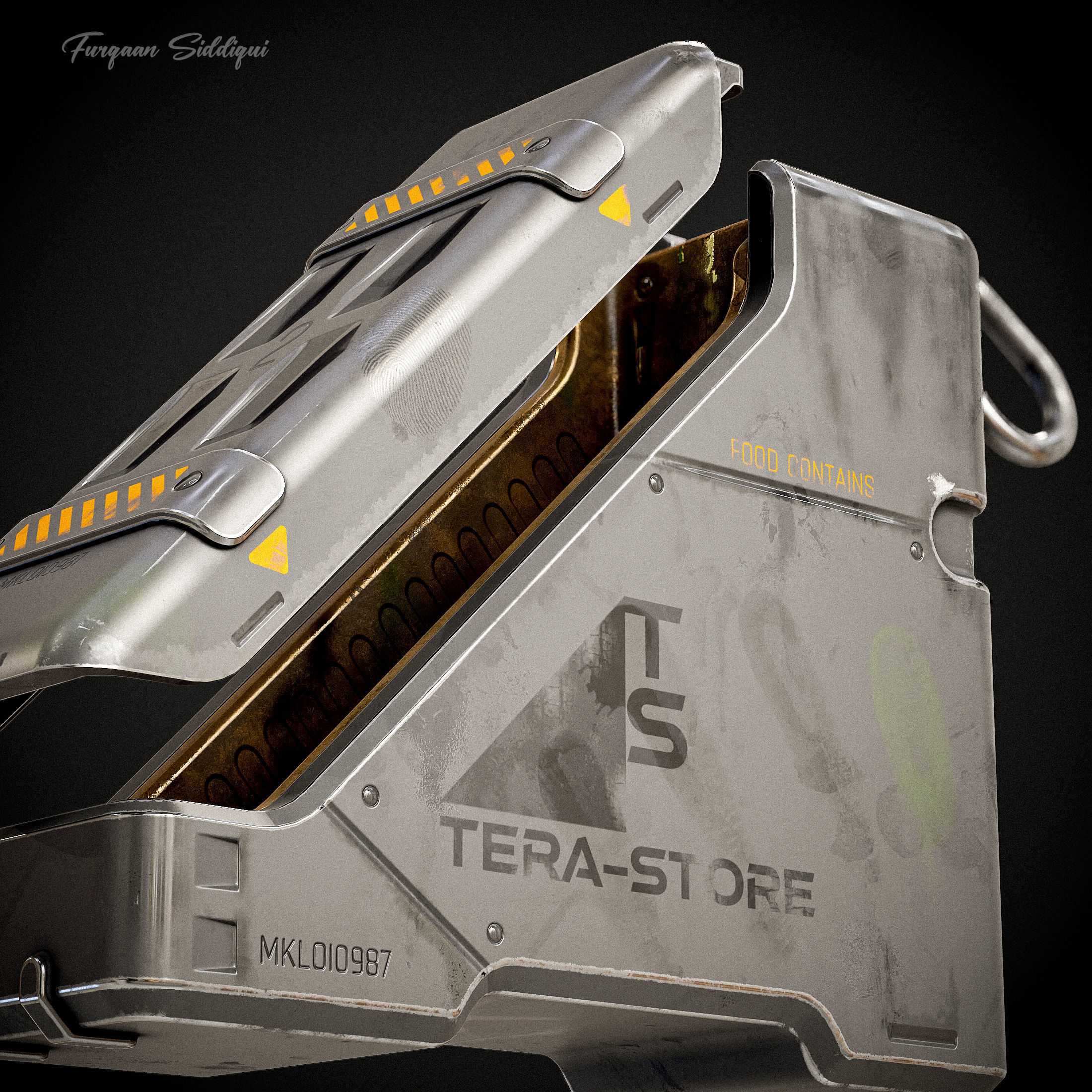 Sci-fi Food Container Low-poly 3D model_5