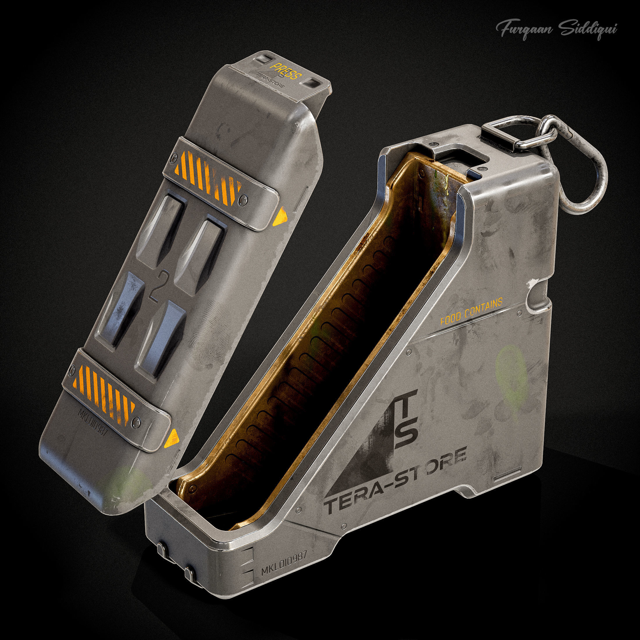 Sci-fi Food Container Low-poly 3D model_4