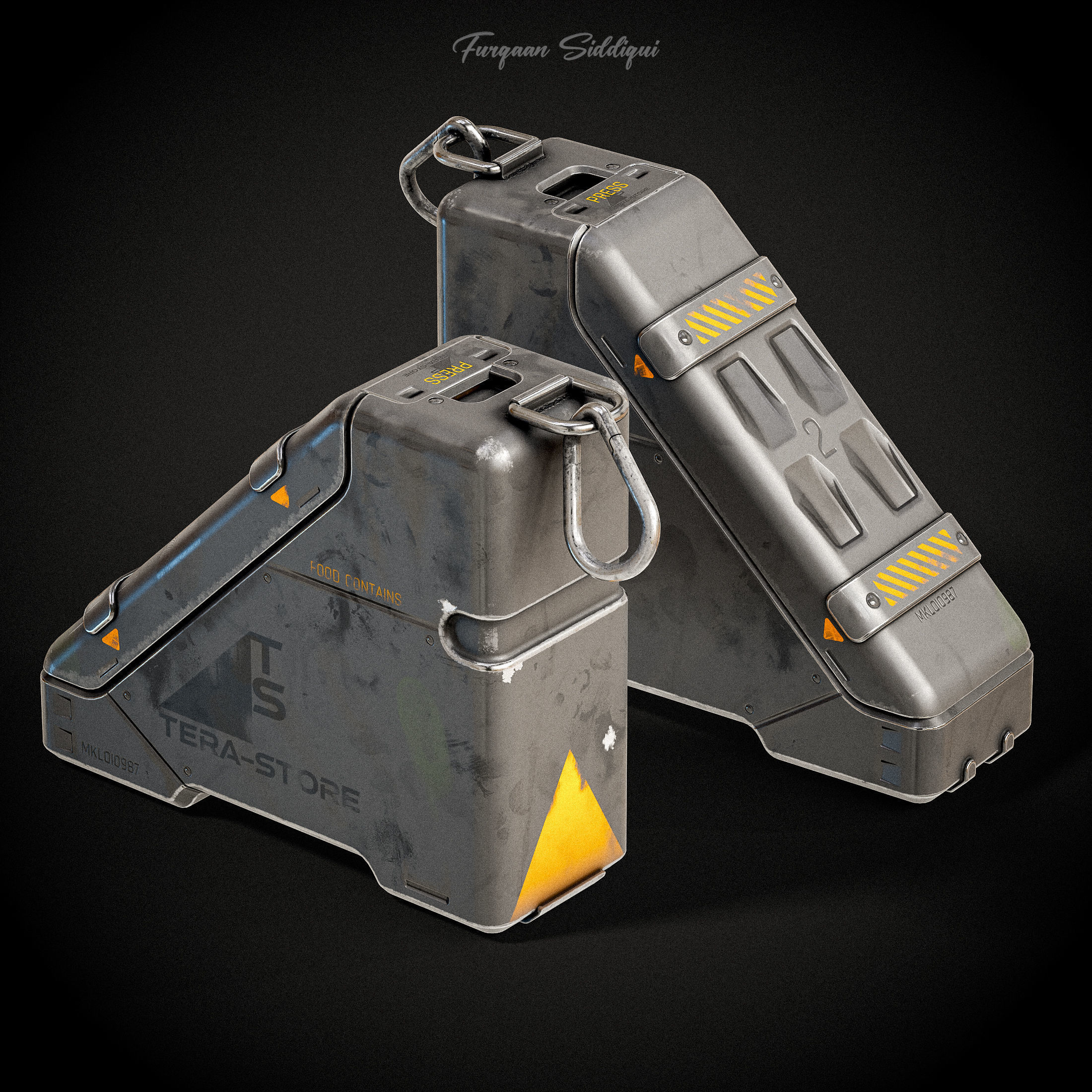 Sci-fi Food Container Low-poly 3D model_2