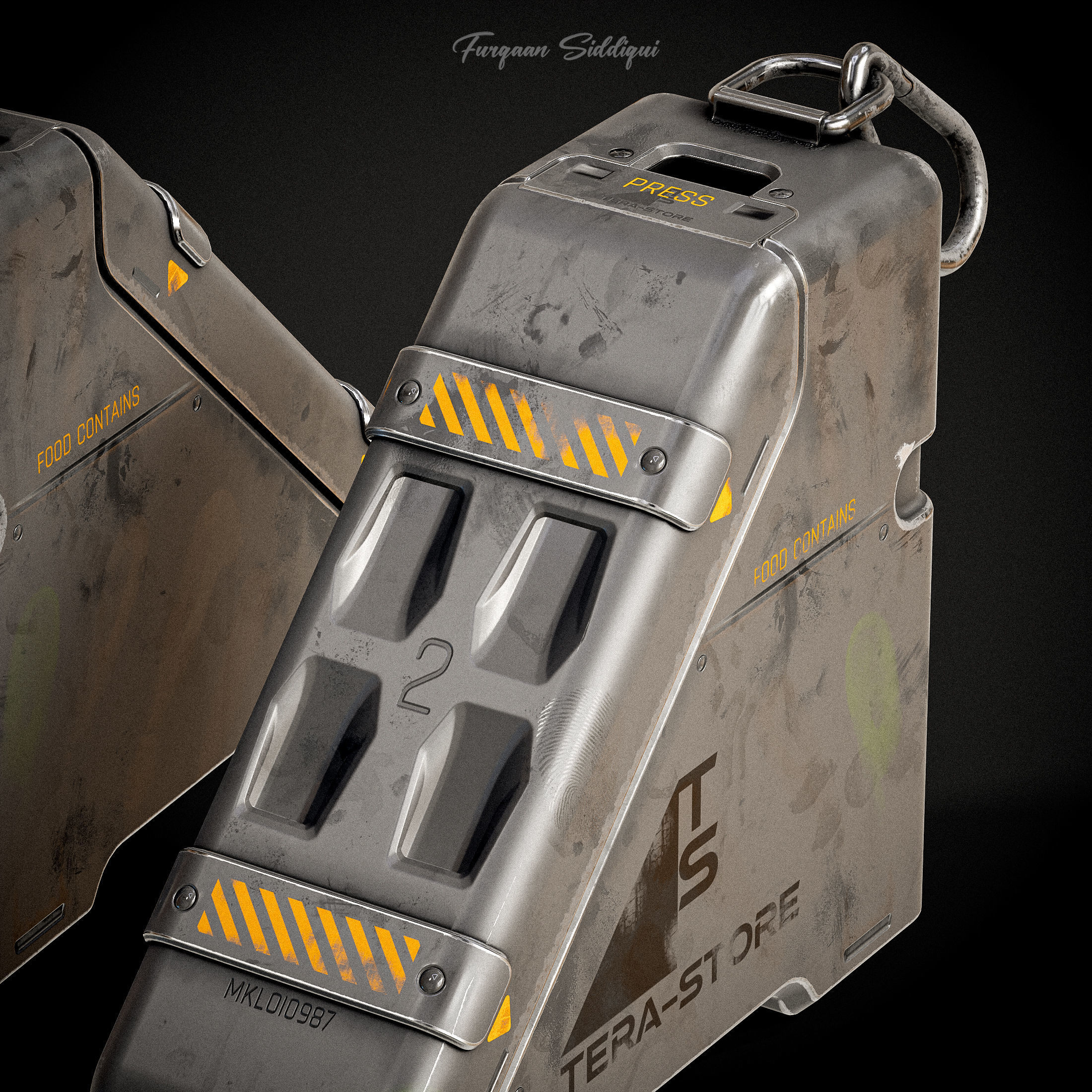 Sci-fi Food Container Low-poly 3D model_15