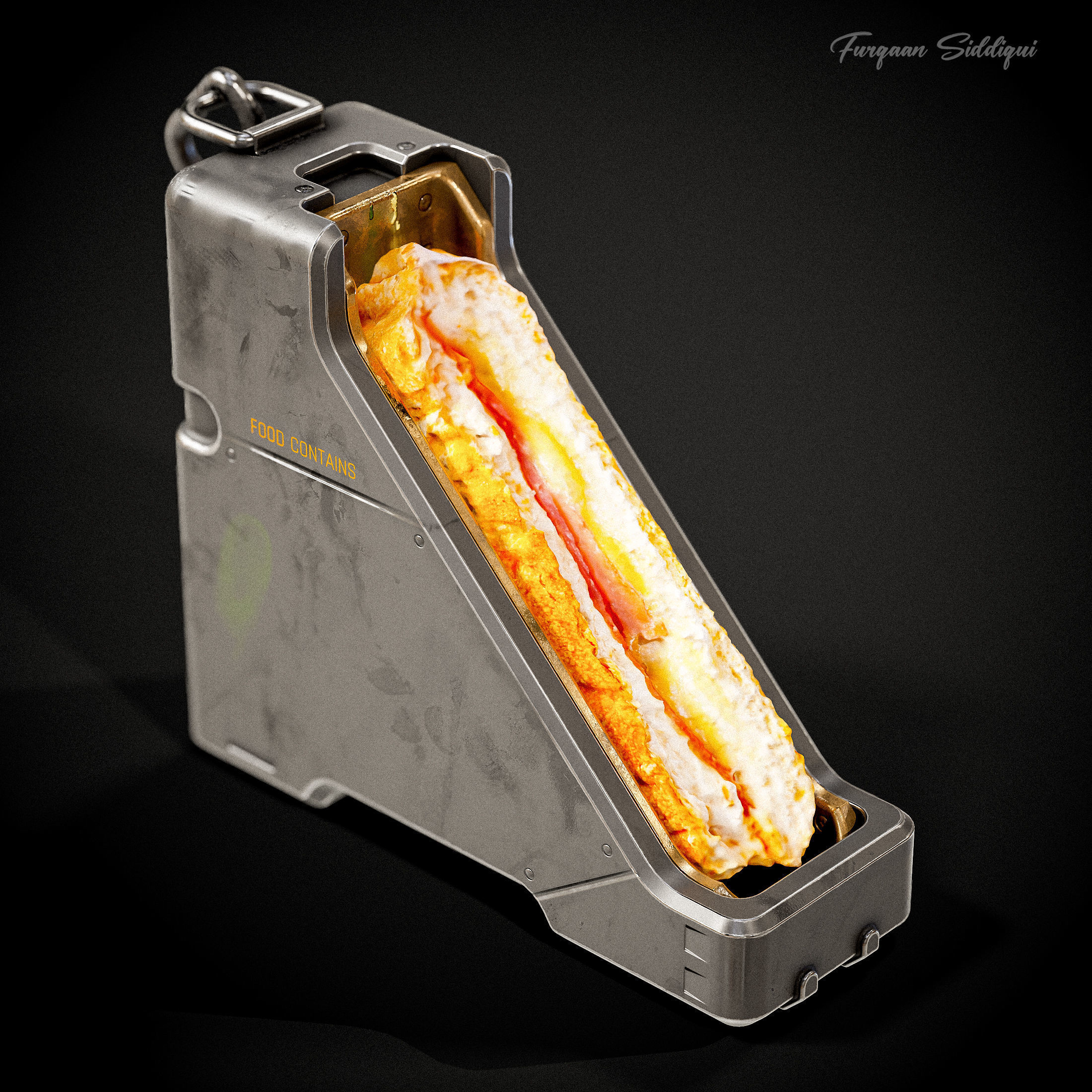 Sci-fi Food Container Low-poly 3D model_7