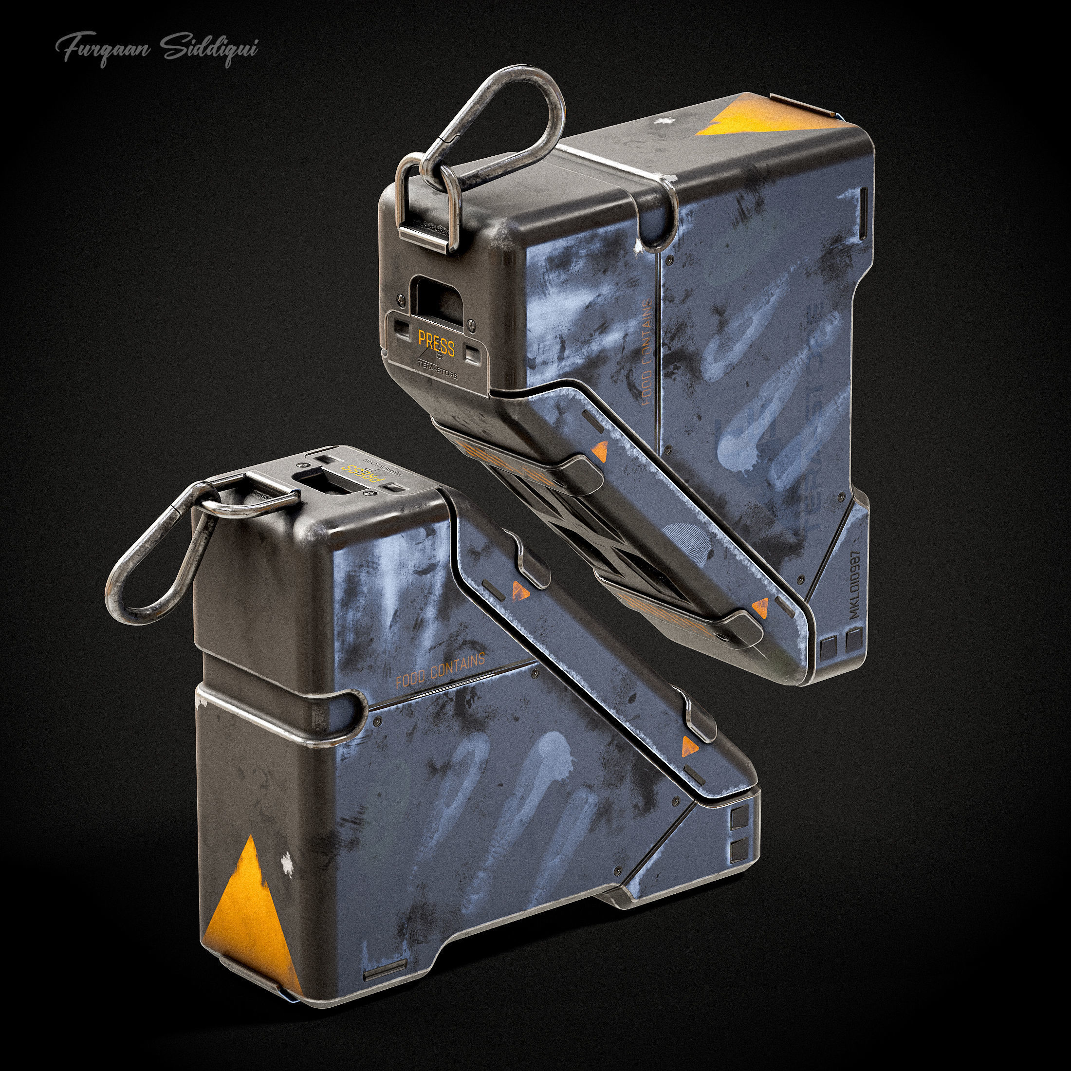 Sci-fi Food Container Low-poly 3D model_9