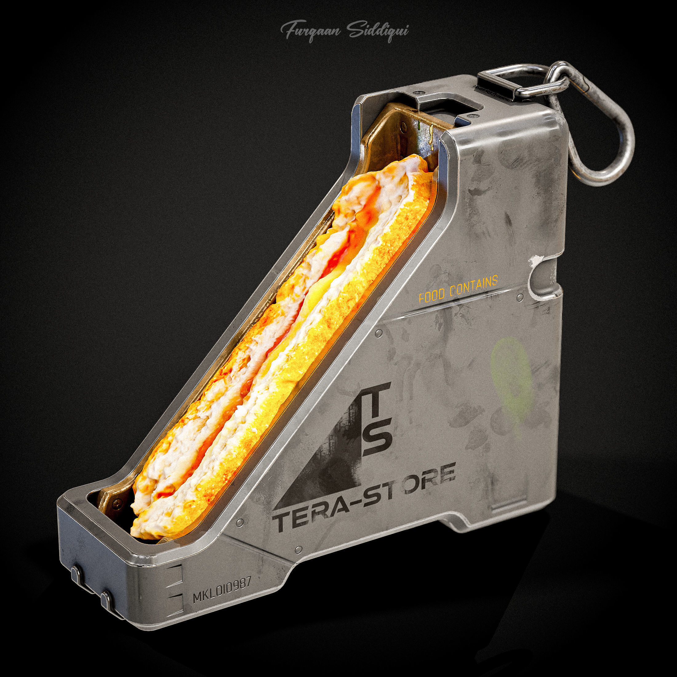 Sci-fi Food Container Low-poly 3D model_6