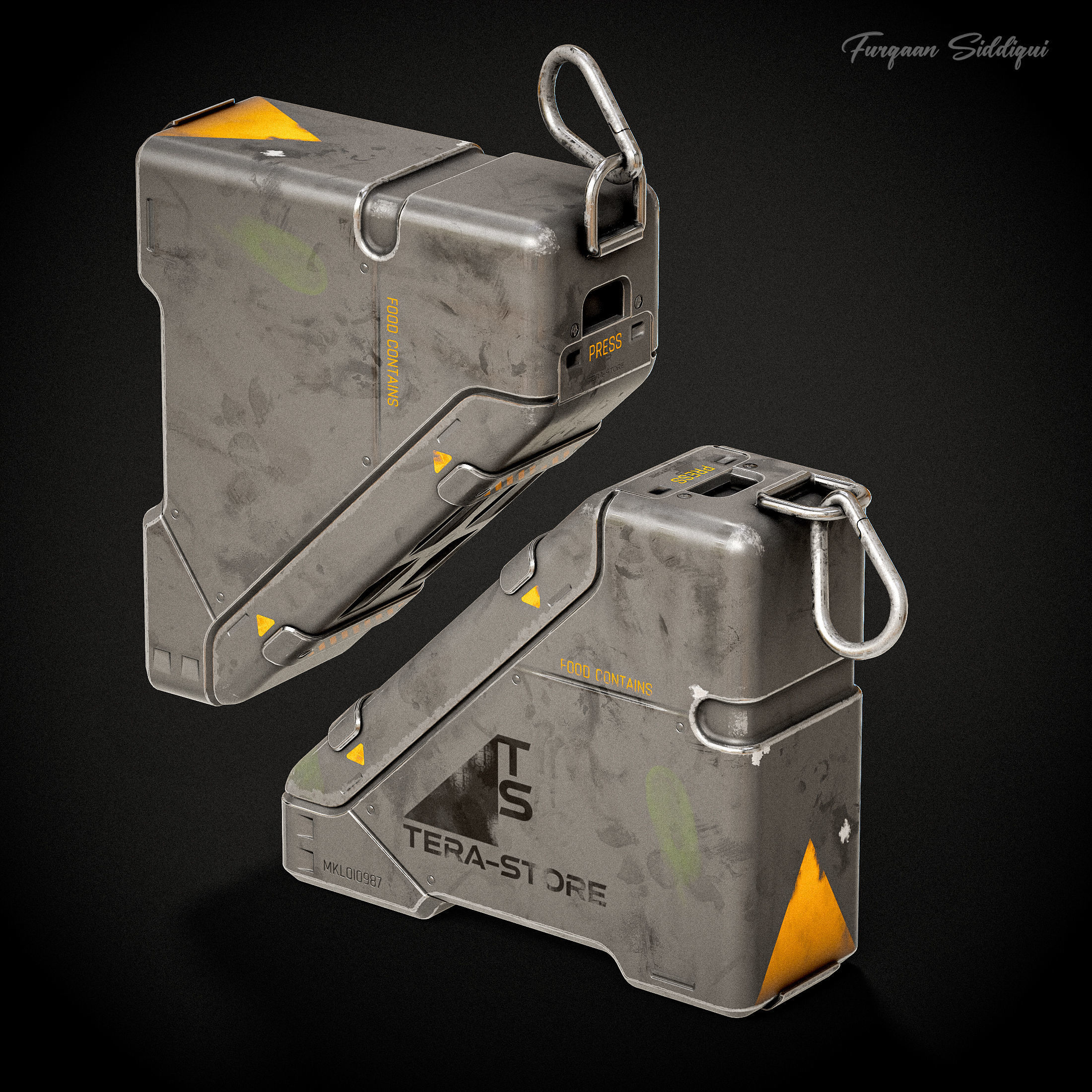 Sci-fi Food Container Low-poly 3D model_3