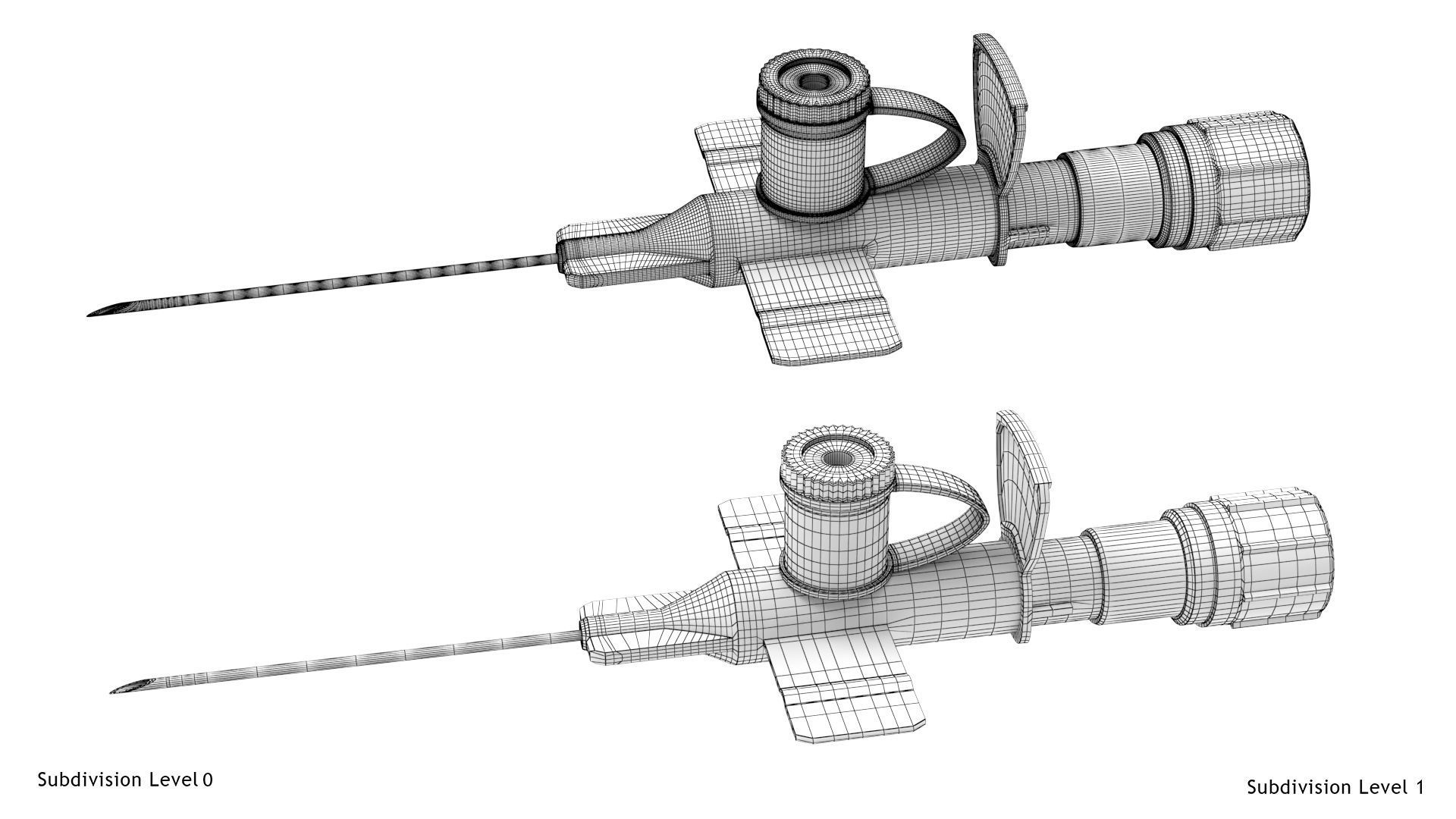 Injected Cannula with sticking plaster Low-poly 3D model_31