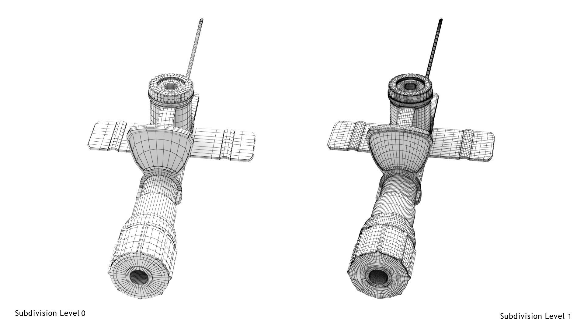 Injected Cannula with sticking plaster Low-poly 3D model_30