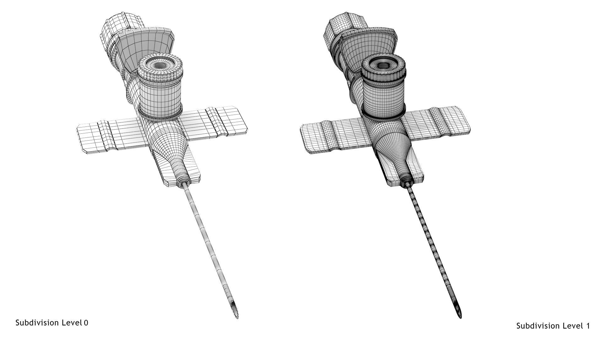 Injected Cannula with sticking plaster Low-poly 3D model_24