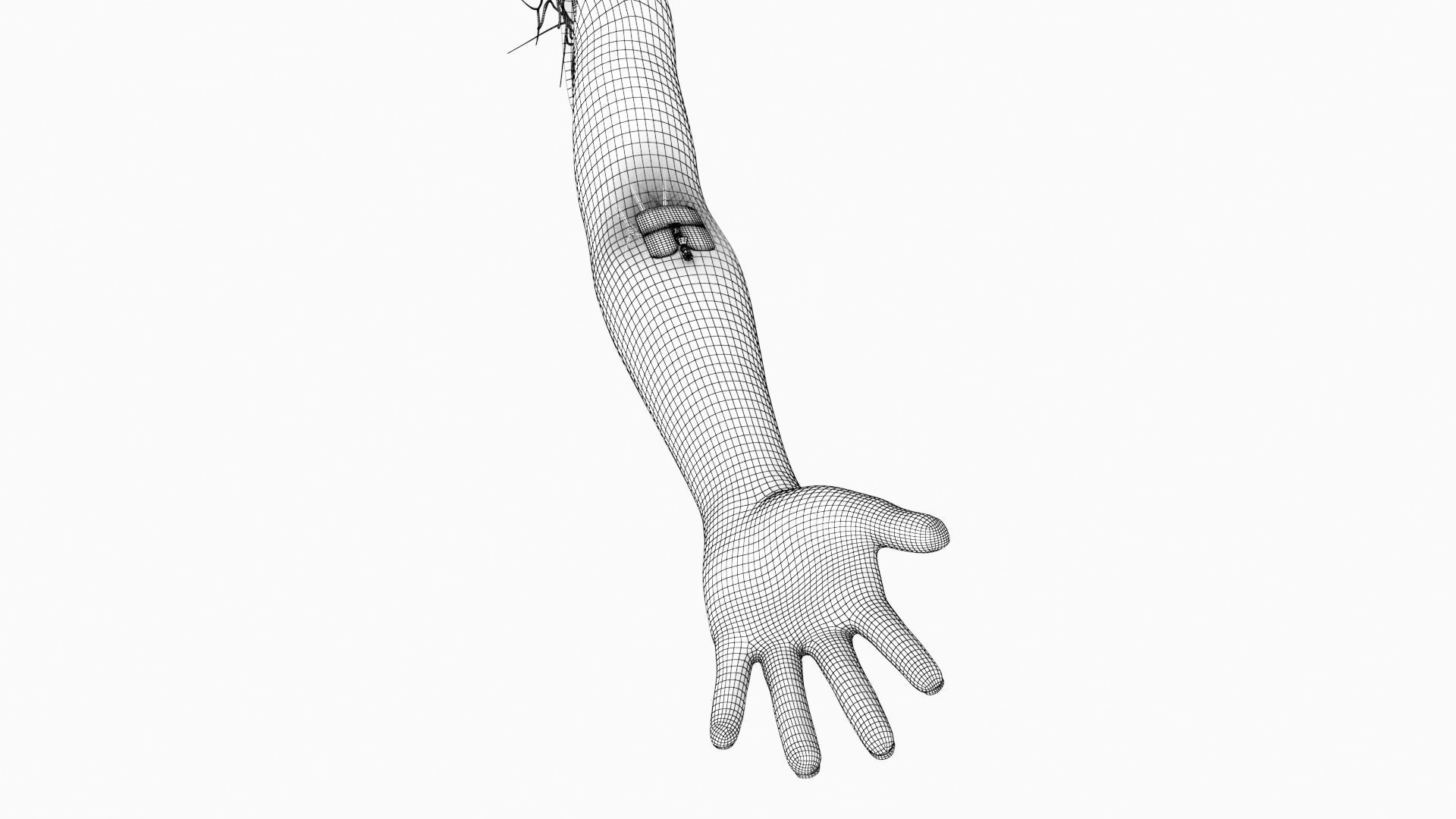 Injected Cannula with sticking plaster Low-poly 3D model_12