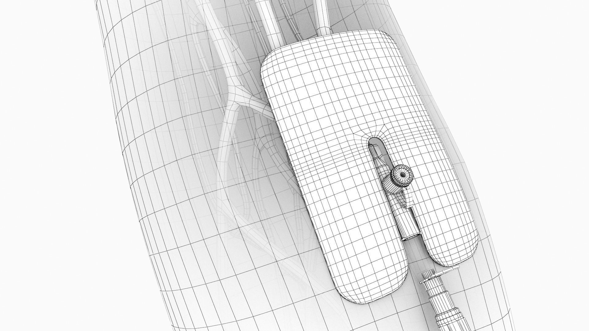 Injected Cannula with sticking plaster Low-poly 3D model_14