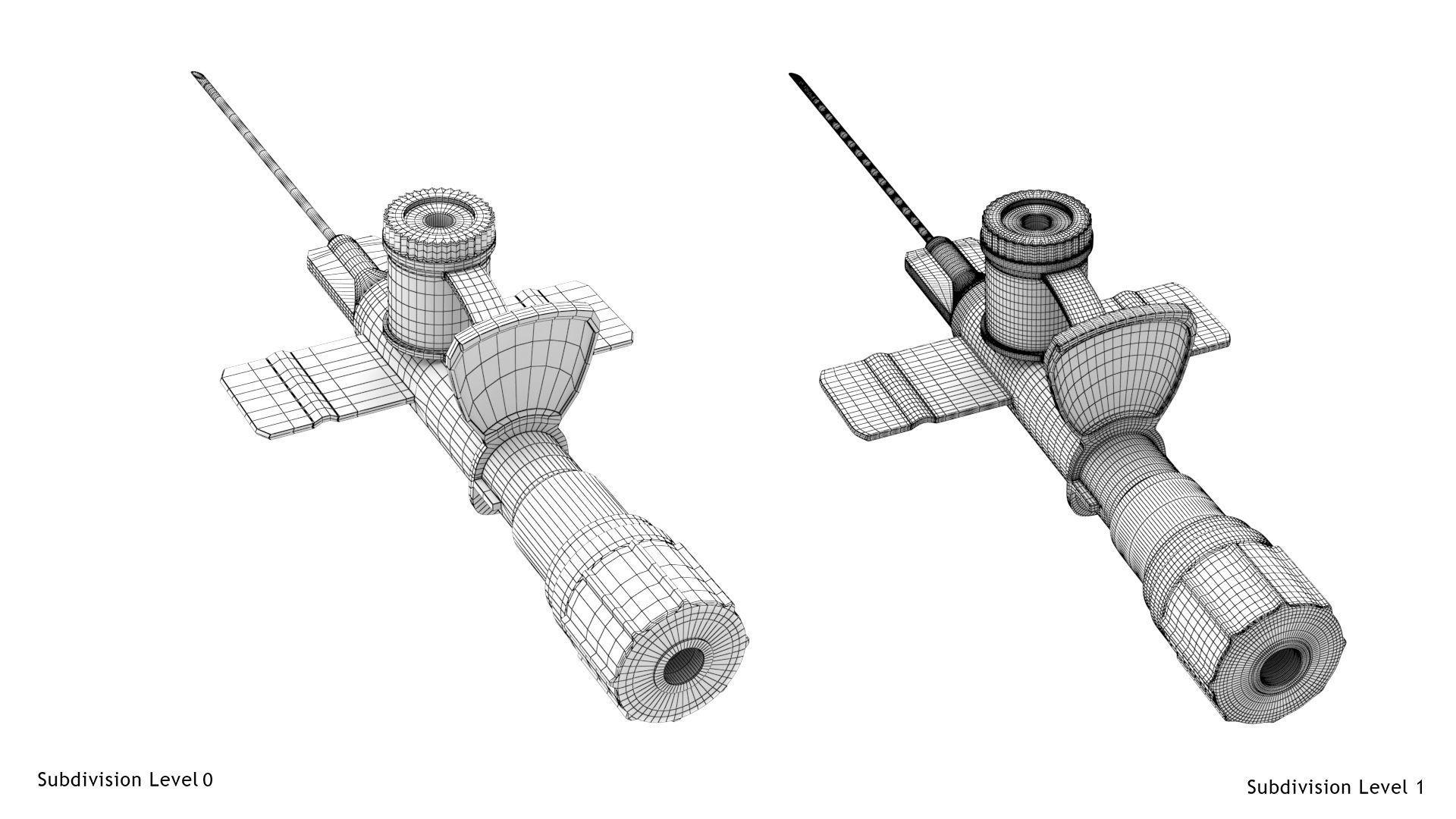 Injected Cannula with sticking plaster Low-poly 3D model_25