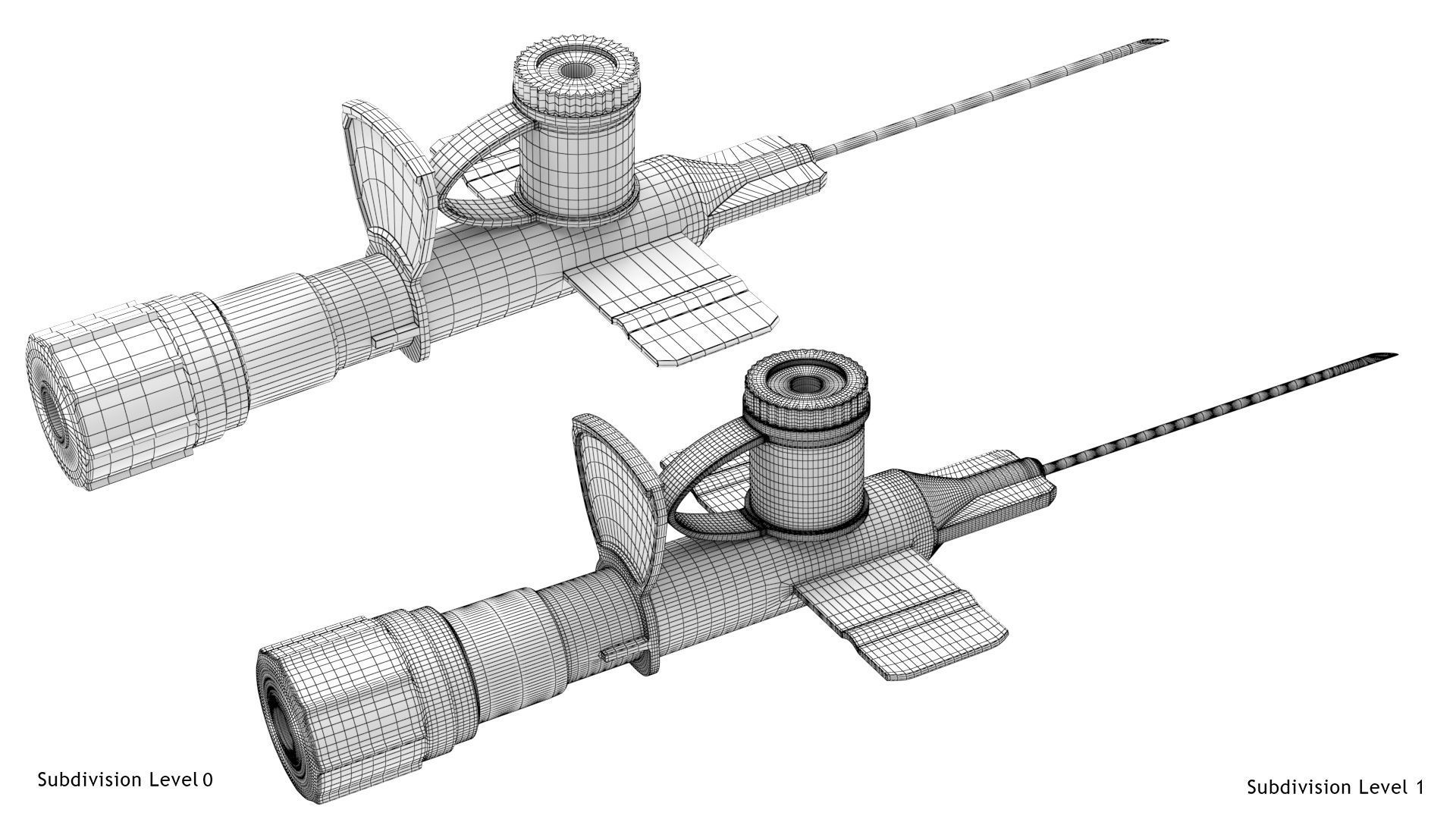 Injected Cannula with sticking plaster Low-poly 3D model_26
