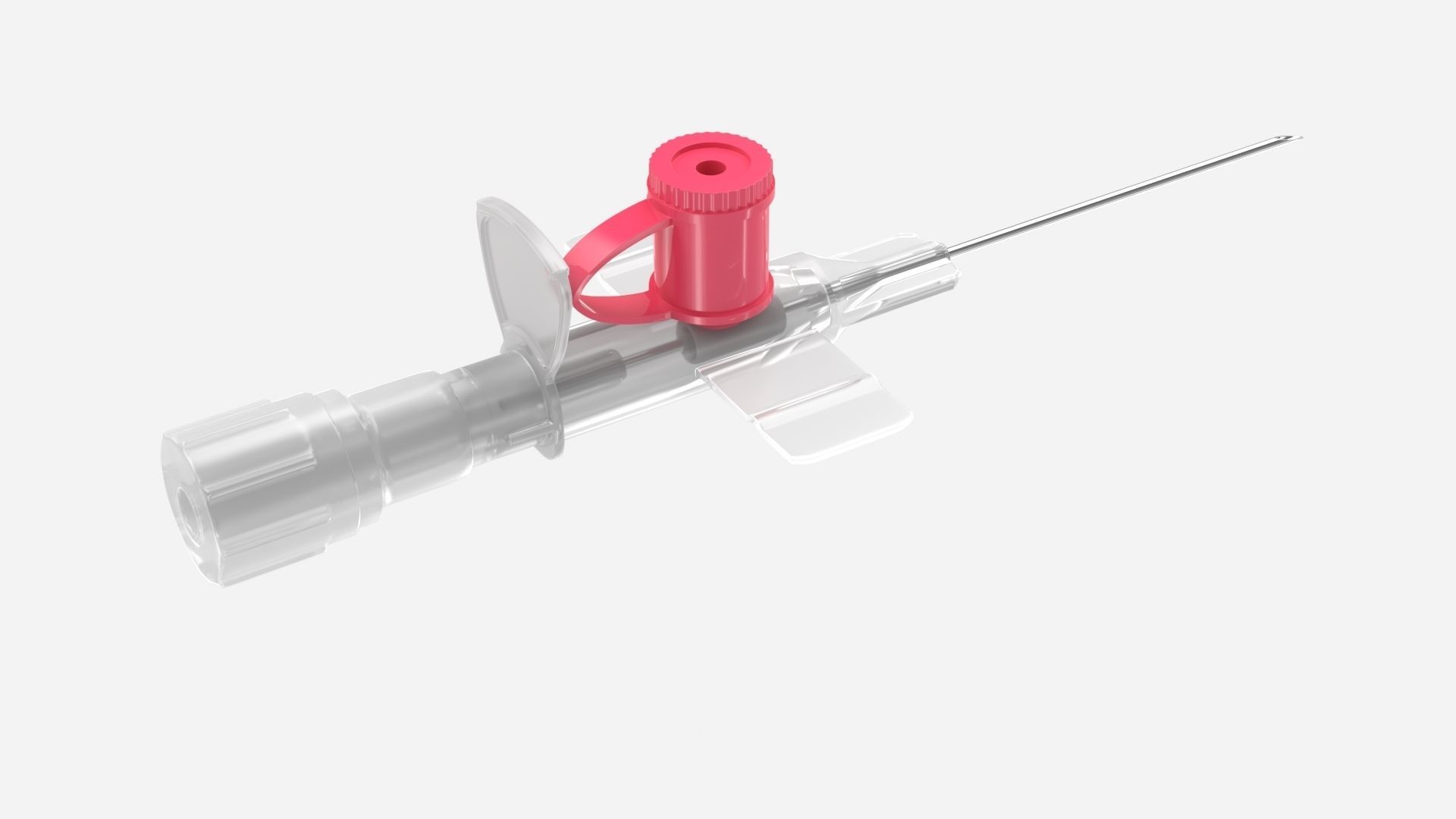 Injected Cannula with sticking plaster Low-poly 3D model_27