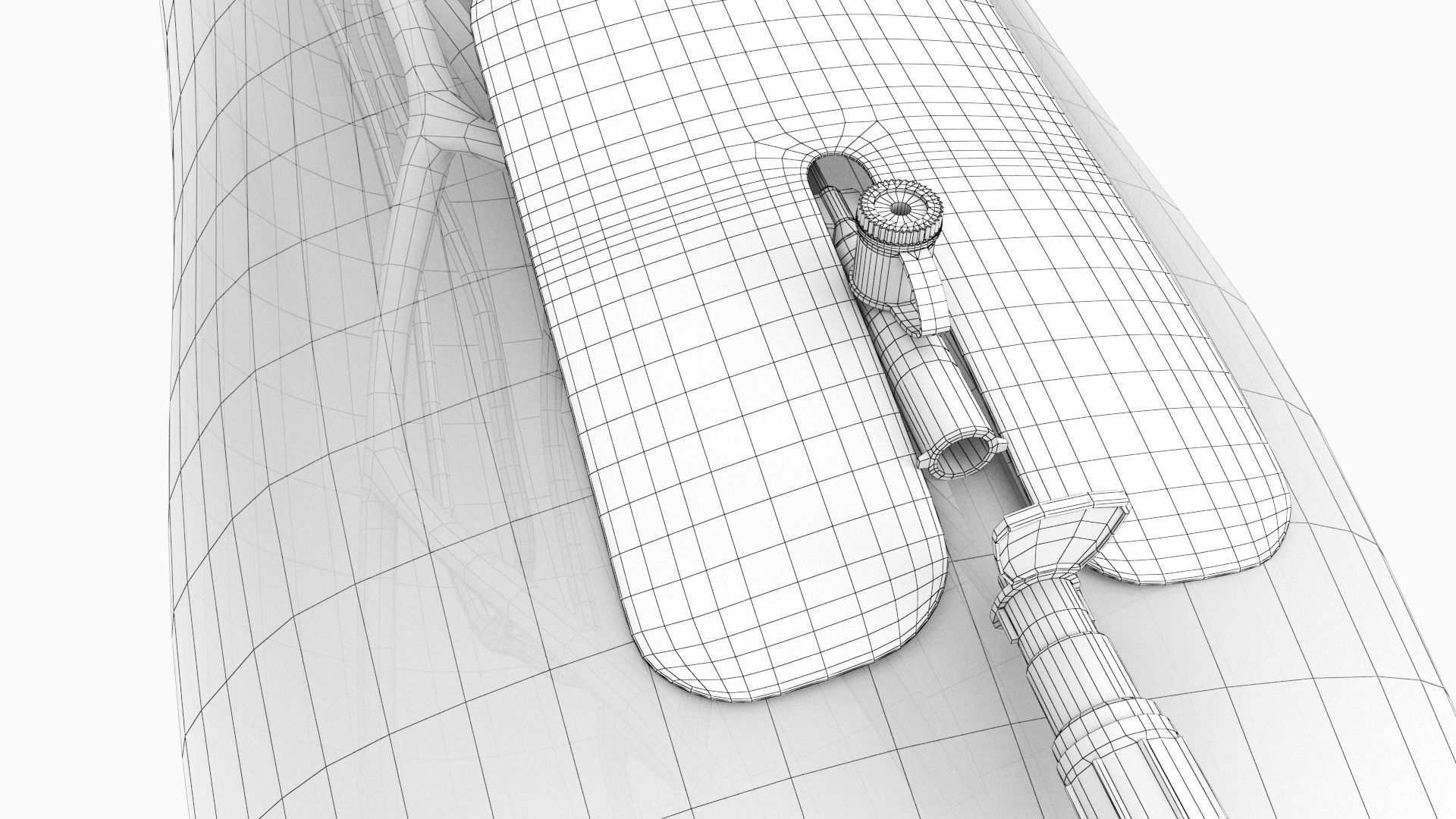 Injected Cannula with sticking plaster Low-poly 3D model_9