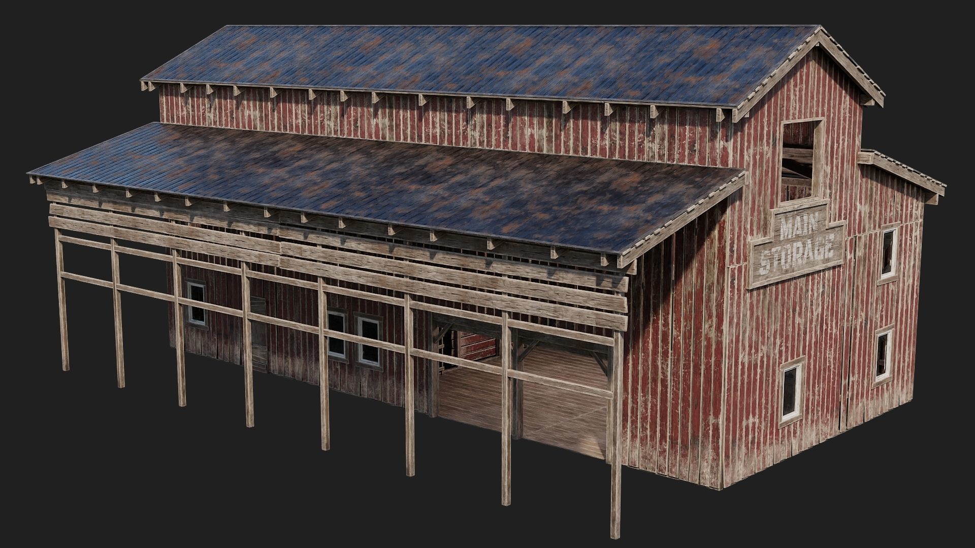 61-62-63-64  - Farm Buildings 4K PBR GameReady Low-poly 3D model_22