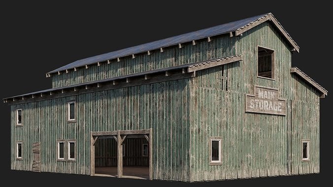 61-62-63-64  - Farm Buildings 4K PBR GameReady Low-poly 3D model 2