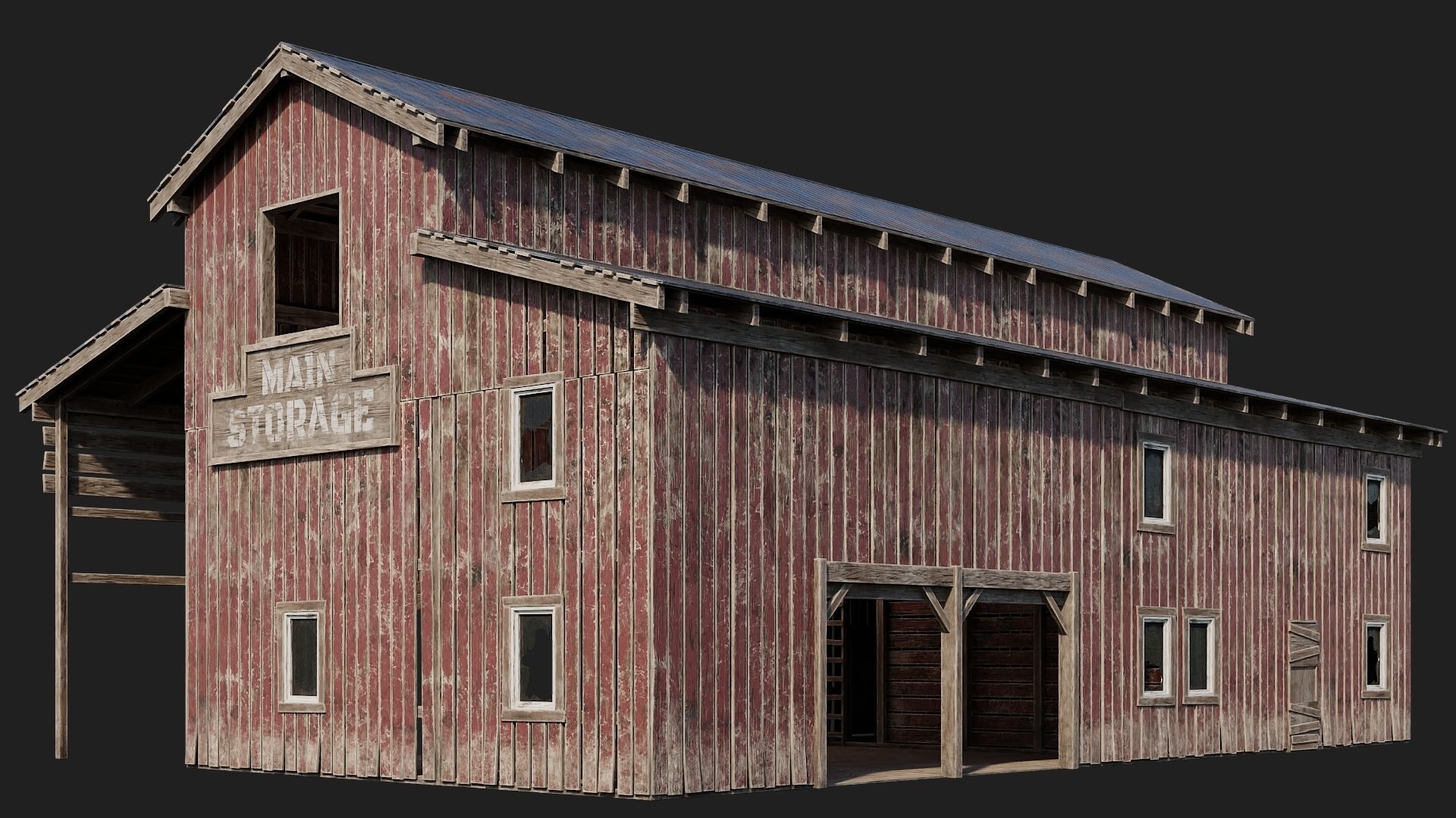 61-62-63-64  - Farm Buildings 4K PBR GameReady Low-poly 3D model_18