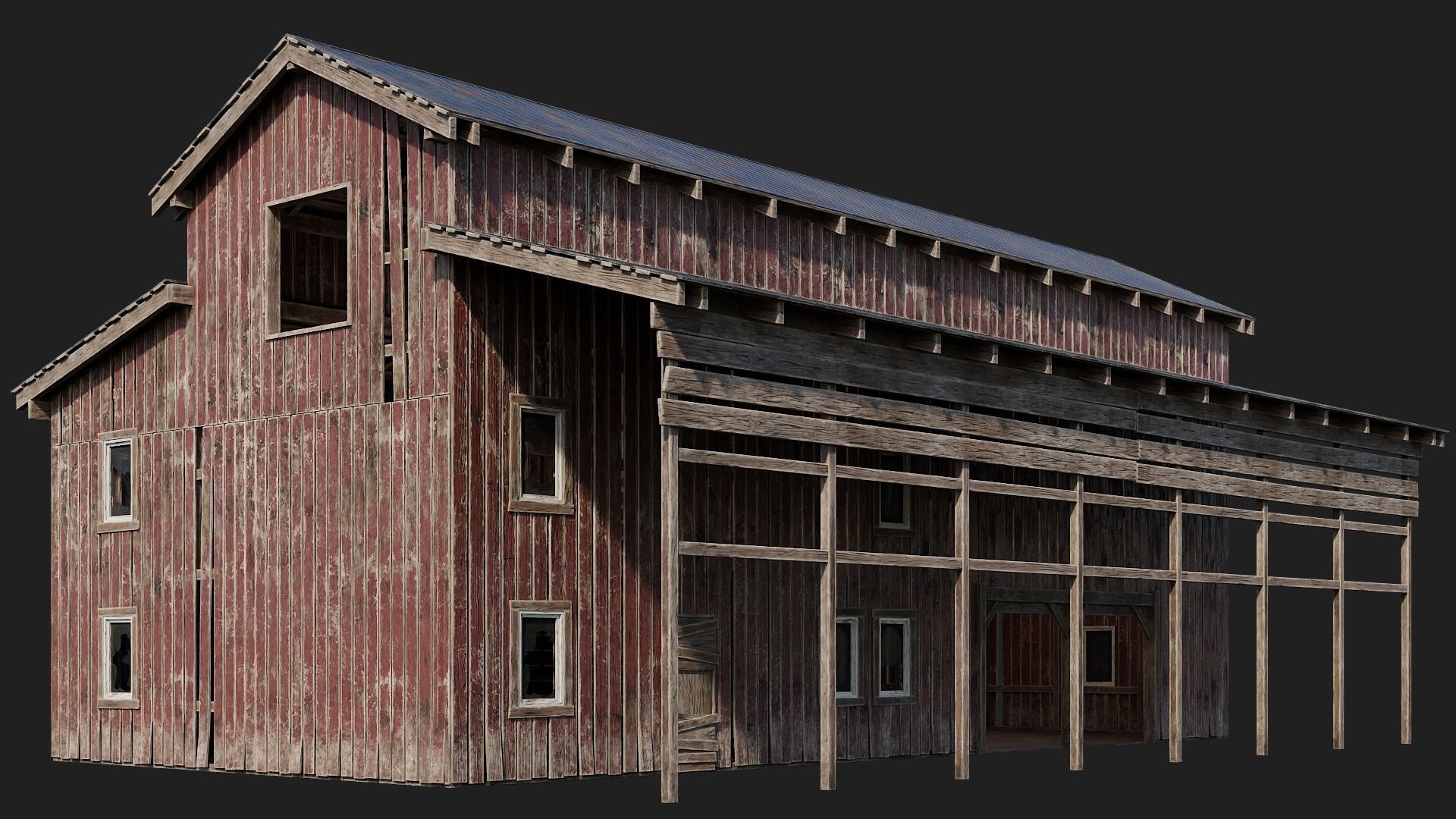 61-62-63-64  - Farm Buildings 4K PBR GameReady Low-poly 3D model_20