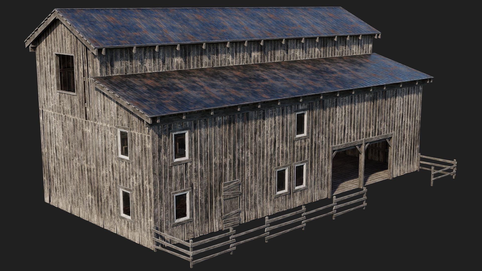61-62-63-64  - Farm Buildings 4K PBR GameReady Low-poly 3D model_33