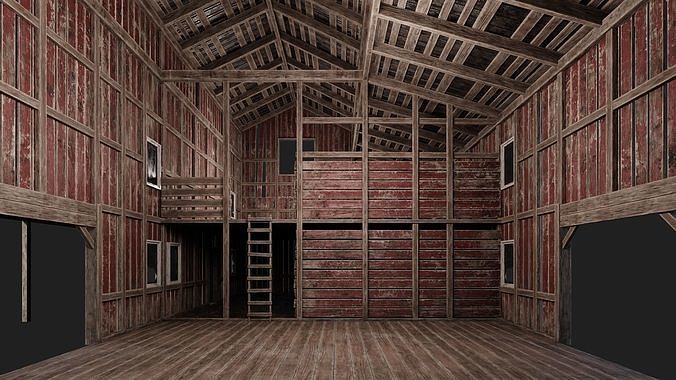 61-62-63-64  - Farm Buildings 4K PBR GameReady Low-poly 3D model 7