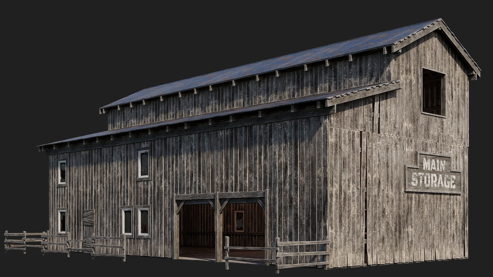 61-62-63-64  - Farm Buildings 4K PBR GameReady Low-poly 3D model_4