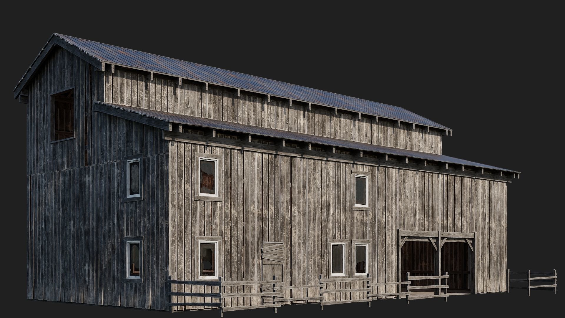 61-62-63-64  - Farm Buildings 4K PBR GameReady Low-poly 3D model_36