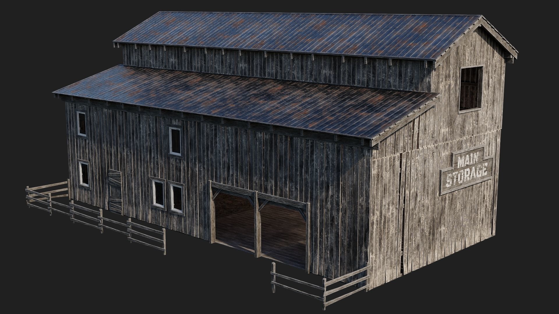61-62-63-64  - Farm Buildings 4K PBR GameReady Low-poly 3D model_38