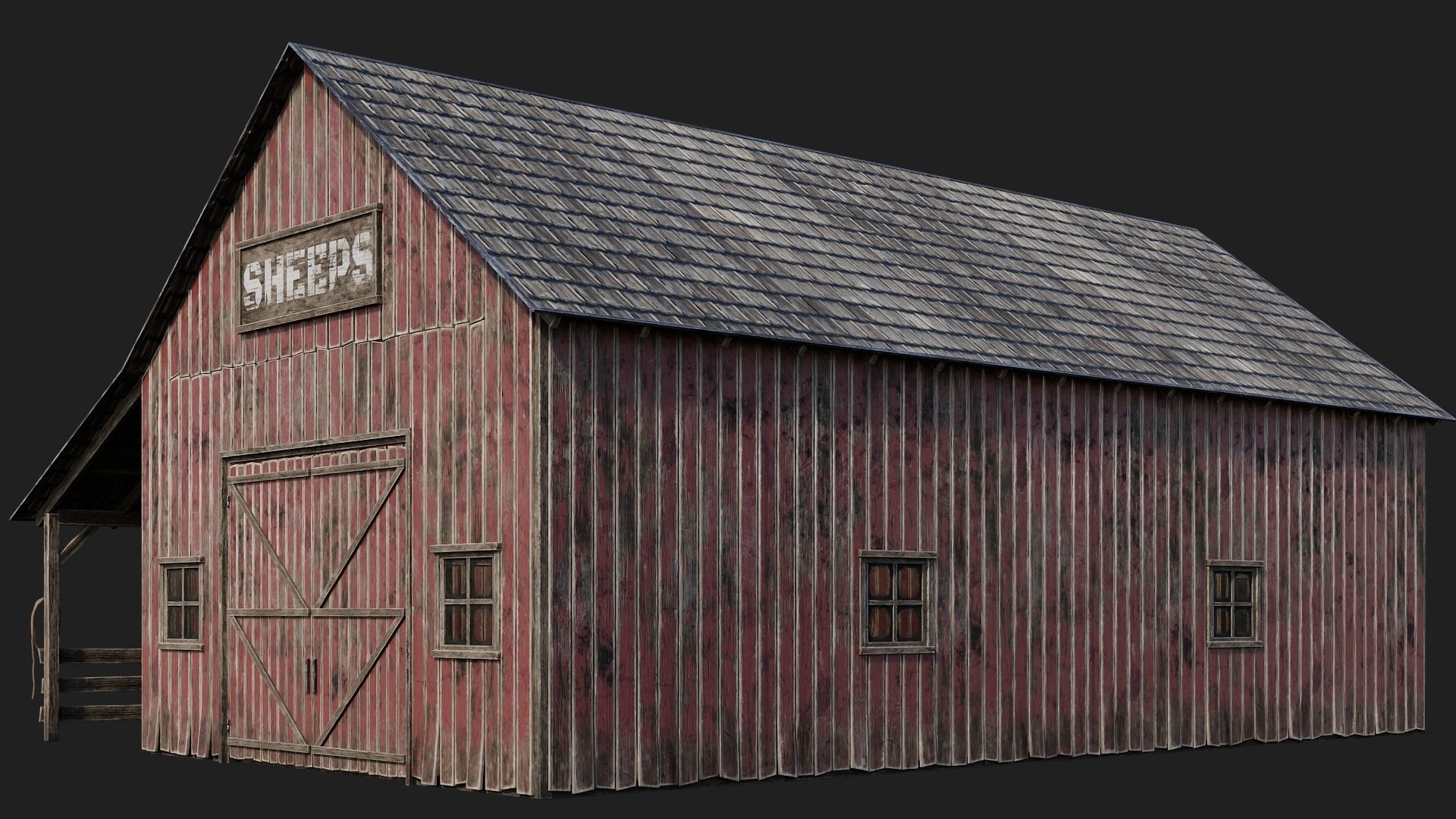 65-66-67-68 - Farm Buildings 4K PBR GameReady Low-poly 3D model_34