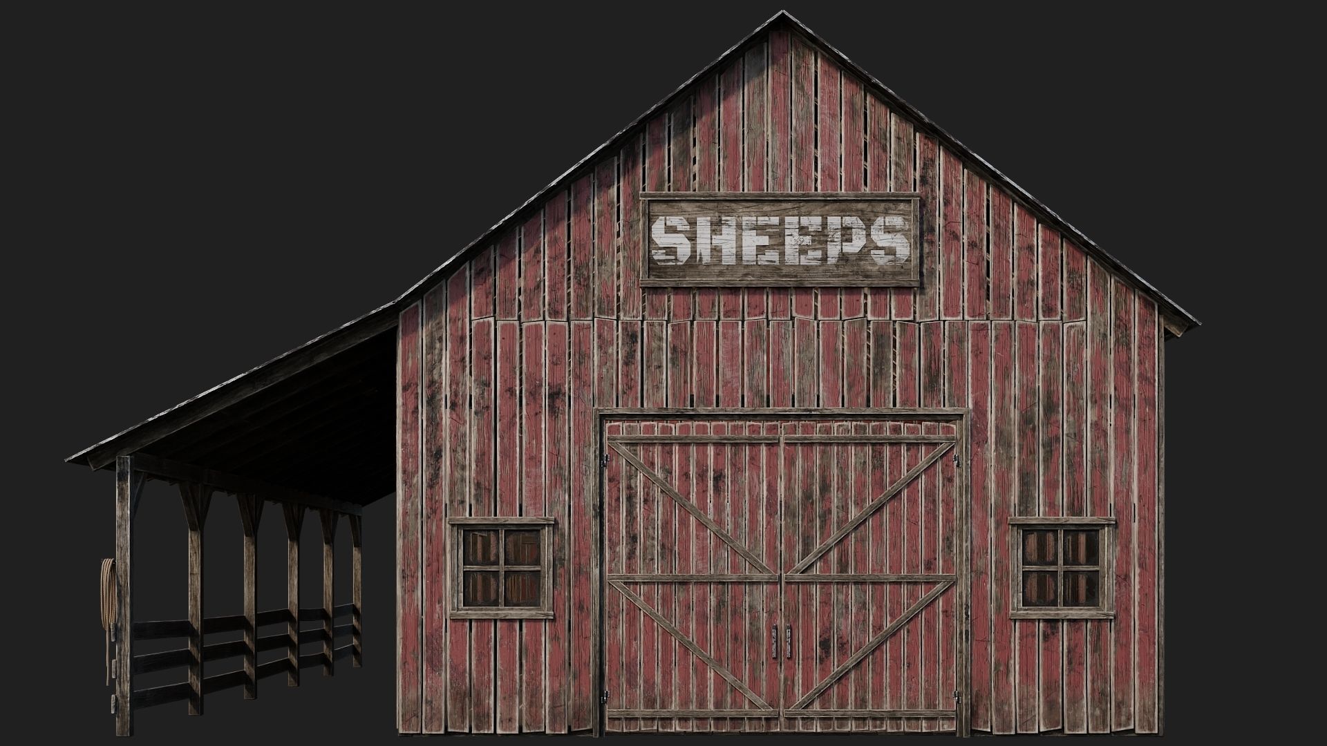 65-66-67-68 - Farm Buildings 4K PBR GameReady Low-poly 3D model_37