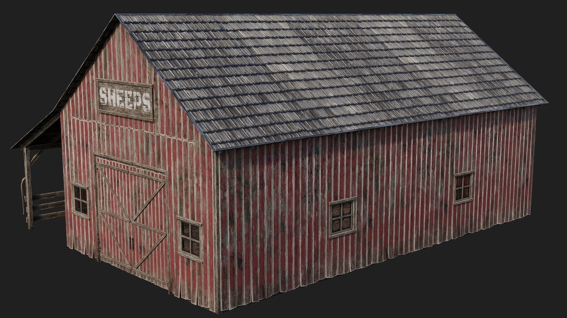 65-66-67-68 - Farm Buildings 4K PBR GameReady Low-poly 3D model_39