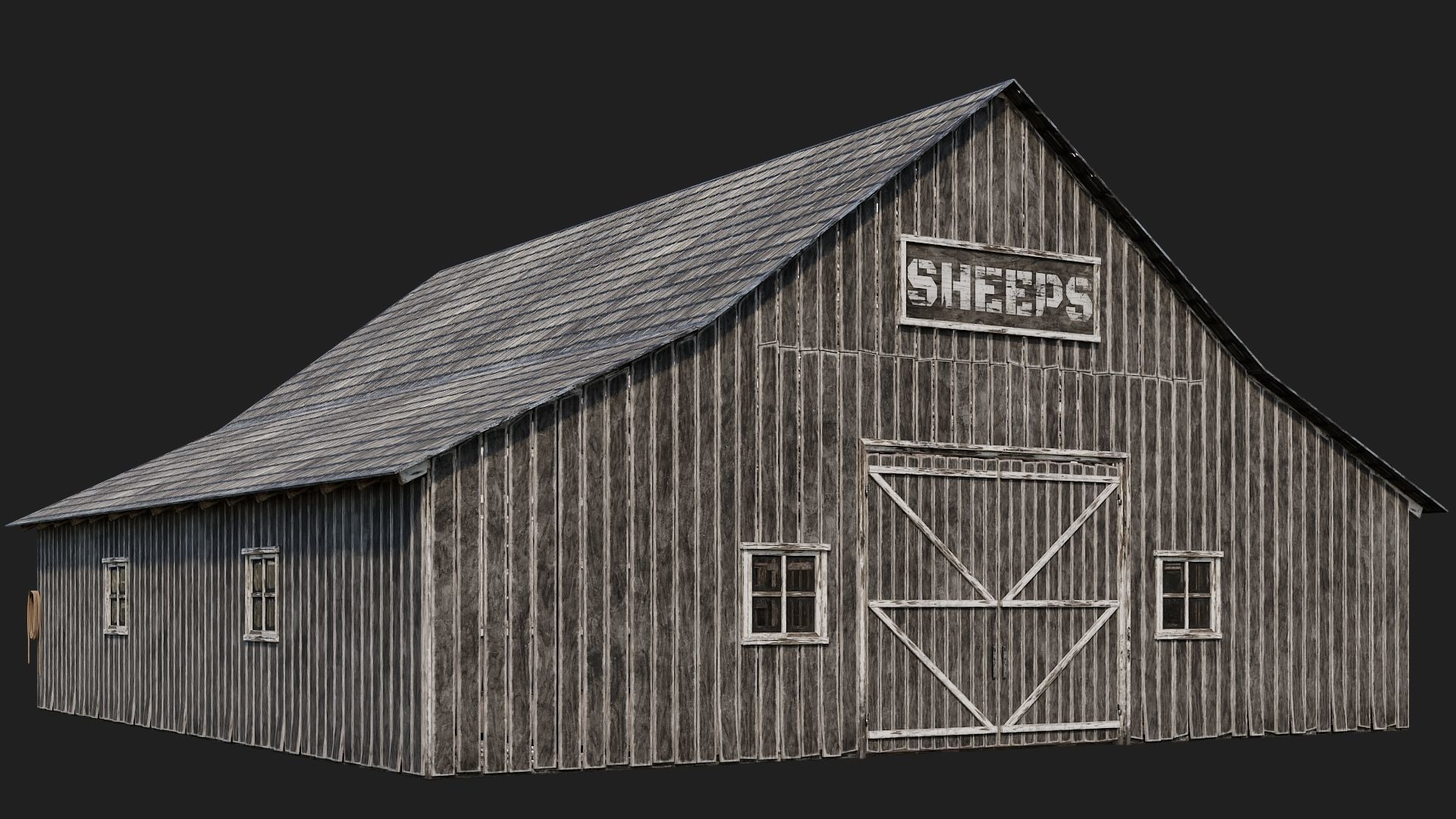 65-66-67-68 - Farm Buildings 4K PBR GameReady Low-poly 3D model_2