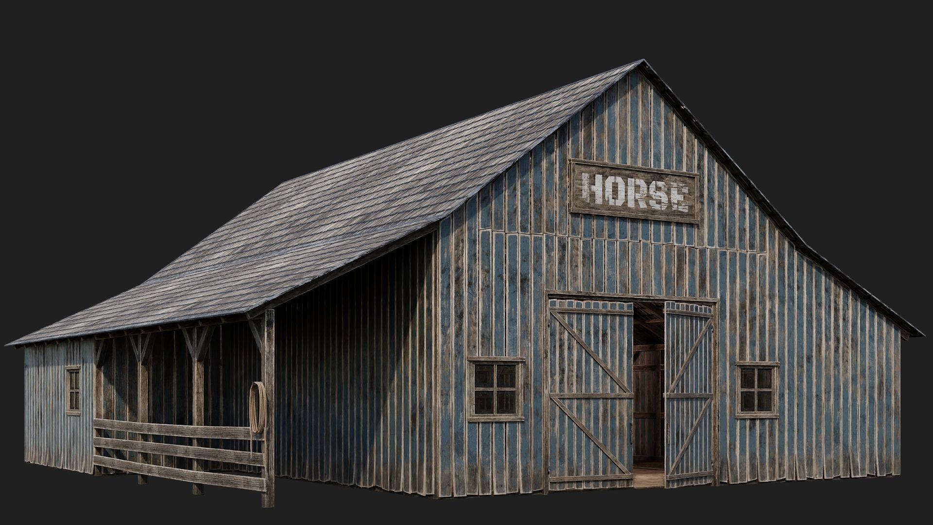 65-66-67-68 - Farm Buildings 4K PBR GameReady Low-poly 3D model_1