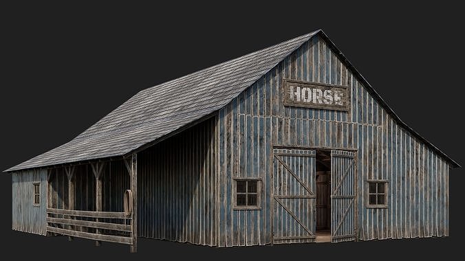 65-66-67-68 - Farm Buildings 4K PBR GameReady Low-poly 3D model 2