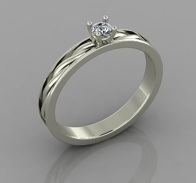 Ring 3d print model engagement with diamond in center 3D print model
