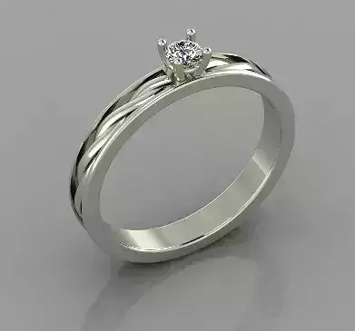 Ring 3d print model engagement with diamond in center 3D print model