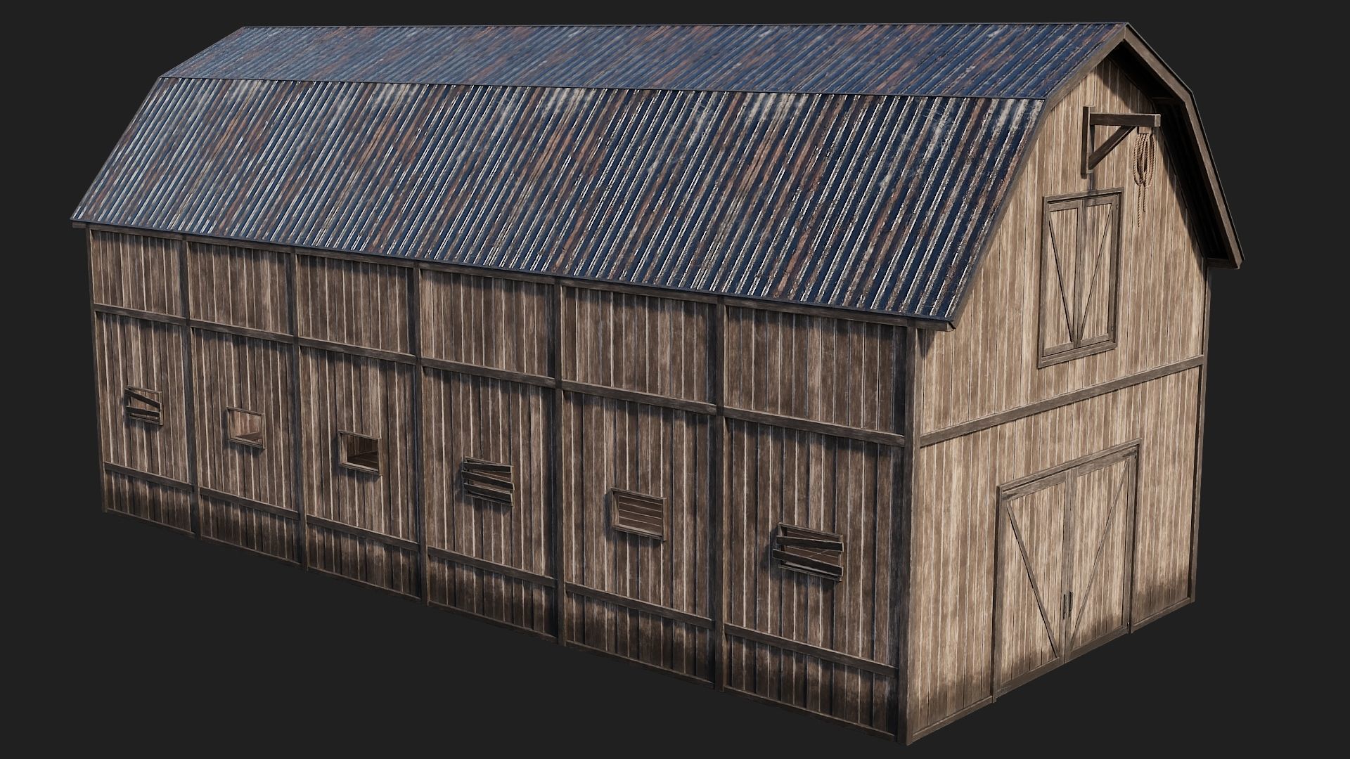 69-70-71-72 - Farm Buildings 4K PBR GameReady Low-poly 3D model_38
