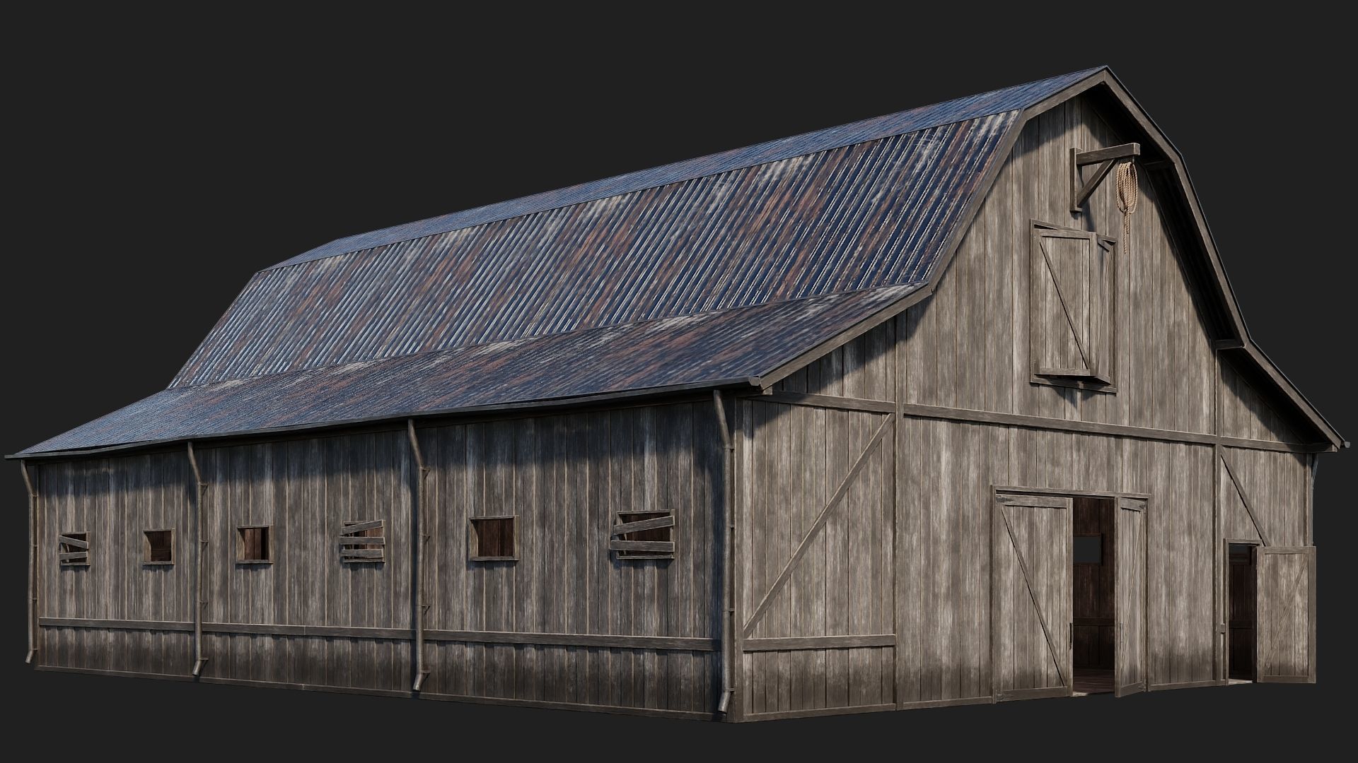 69-70-71-72 - Farm Buildings 4K PBR GameReady Low-poly 3D model_1