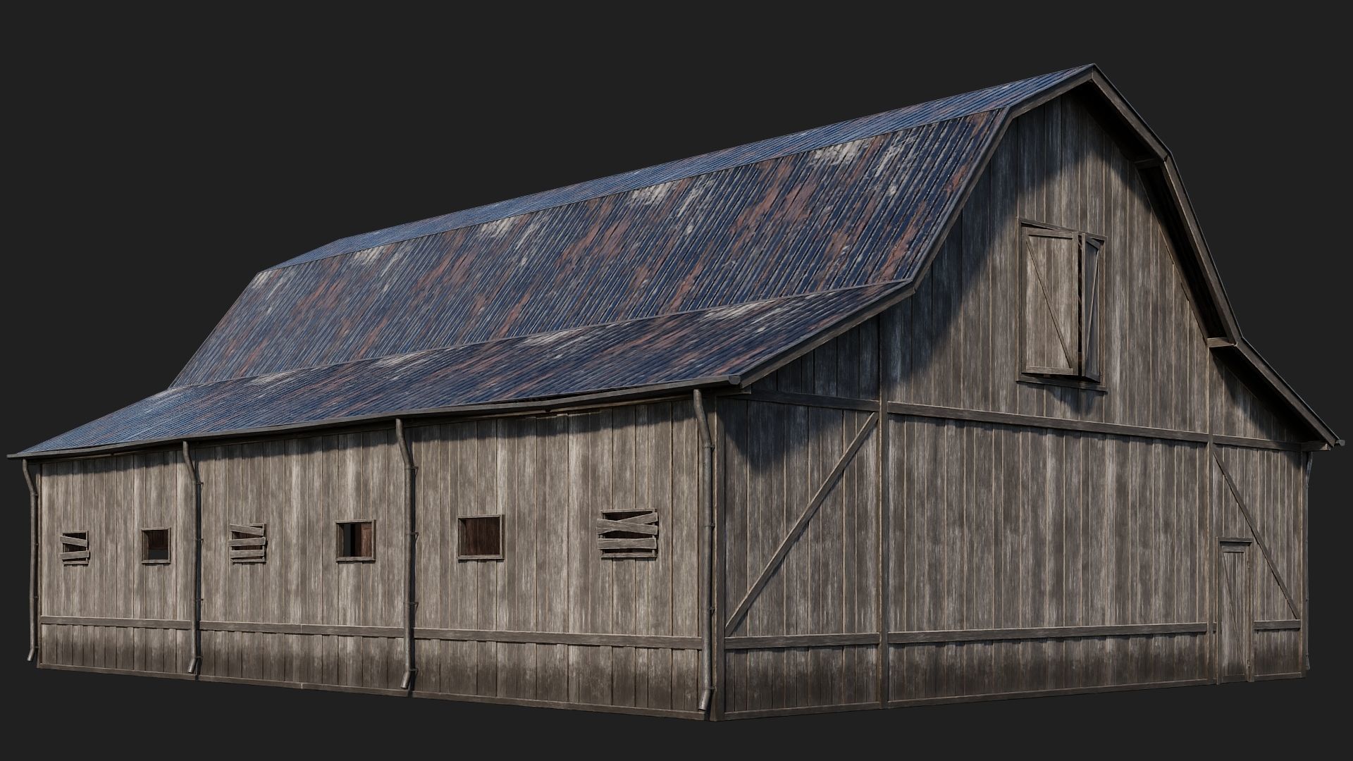 69-70-71-72 - Farm Buildings 4K PBR GameReady Low-poly 3D model_9