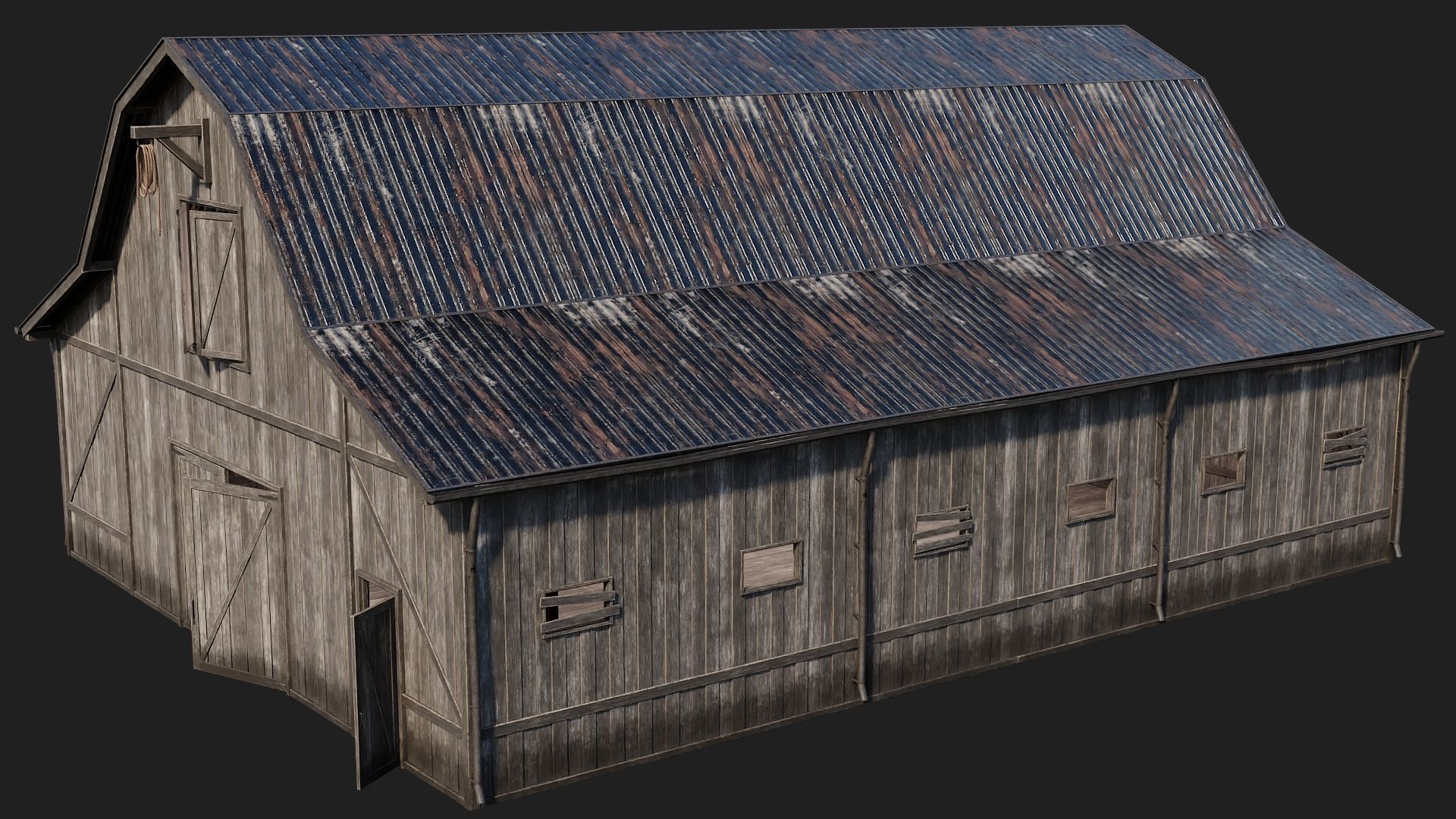 69-70-71-72 - Farm Buildings 4K PBR GameReady Low-poly 3D model_12